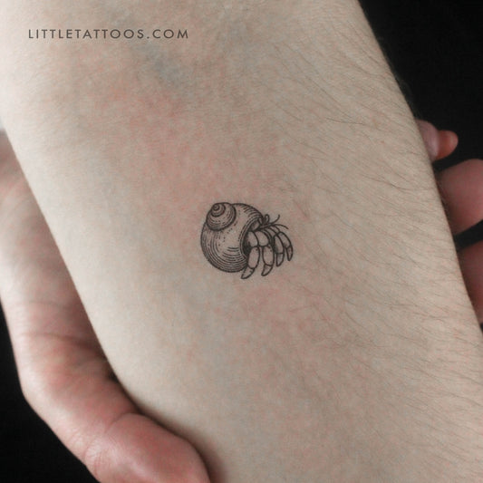 Hermit Crab Temporary Tattoo - Set of 3