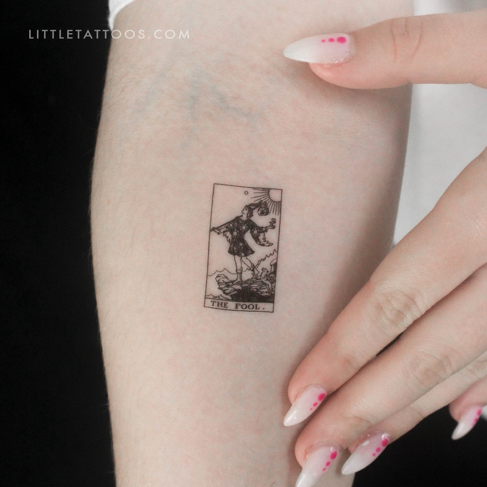 Little The Fool Tarot Card Temporary Tattoo - Set of 3