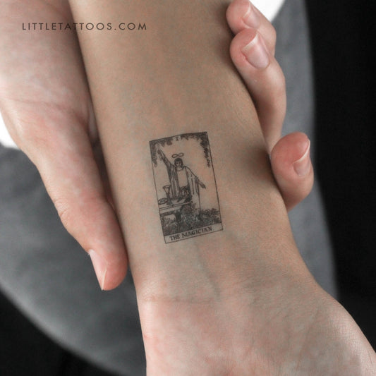 Tatuaje temporal de la carta del tarot El Mago - Juego de 3