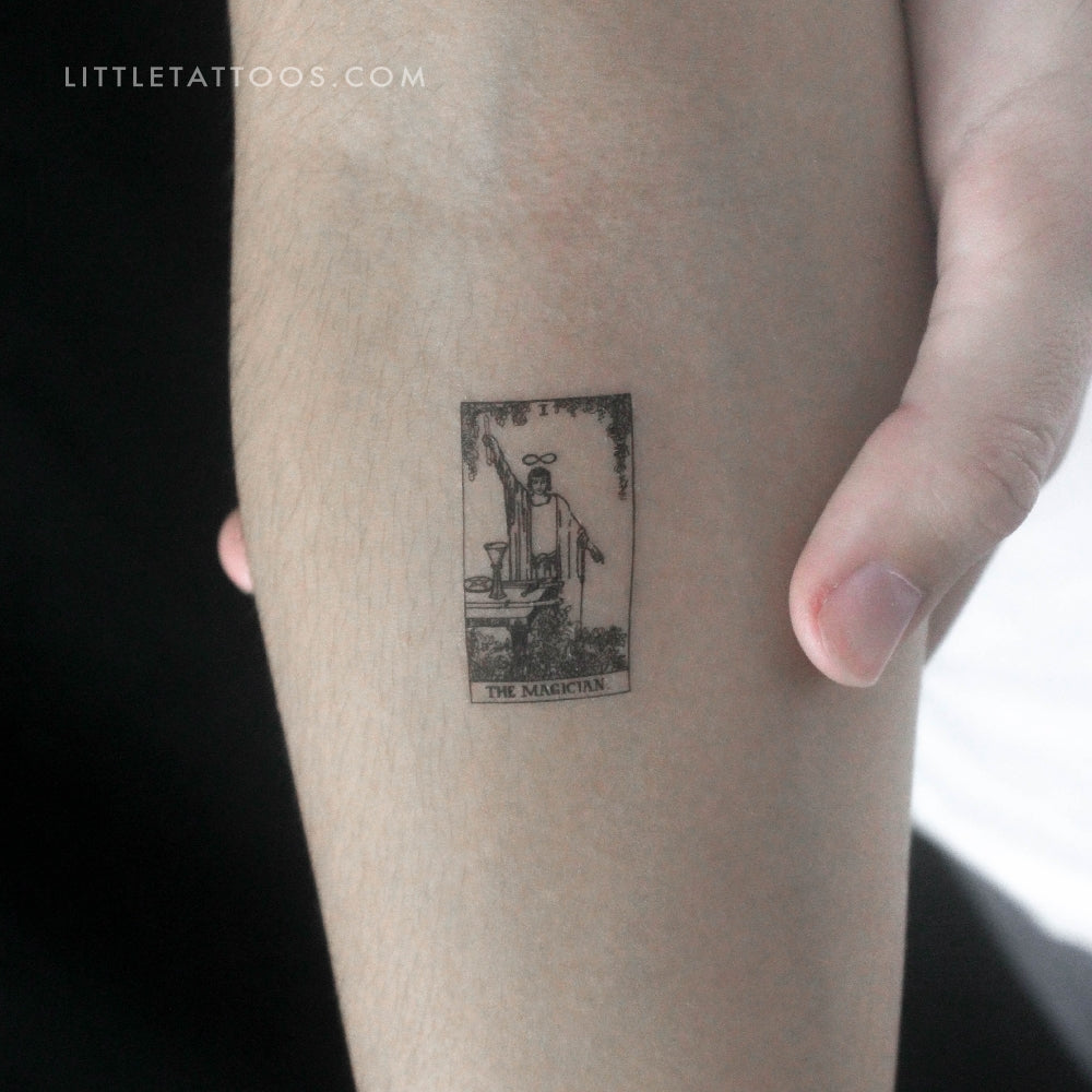 Tatuaje temporal de la carta del tarot El Mago - Juego de 3