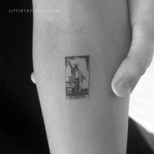 Tatuaje temporal de la carta del tarot El Mago - Juego de 3