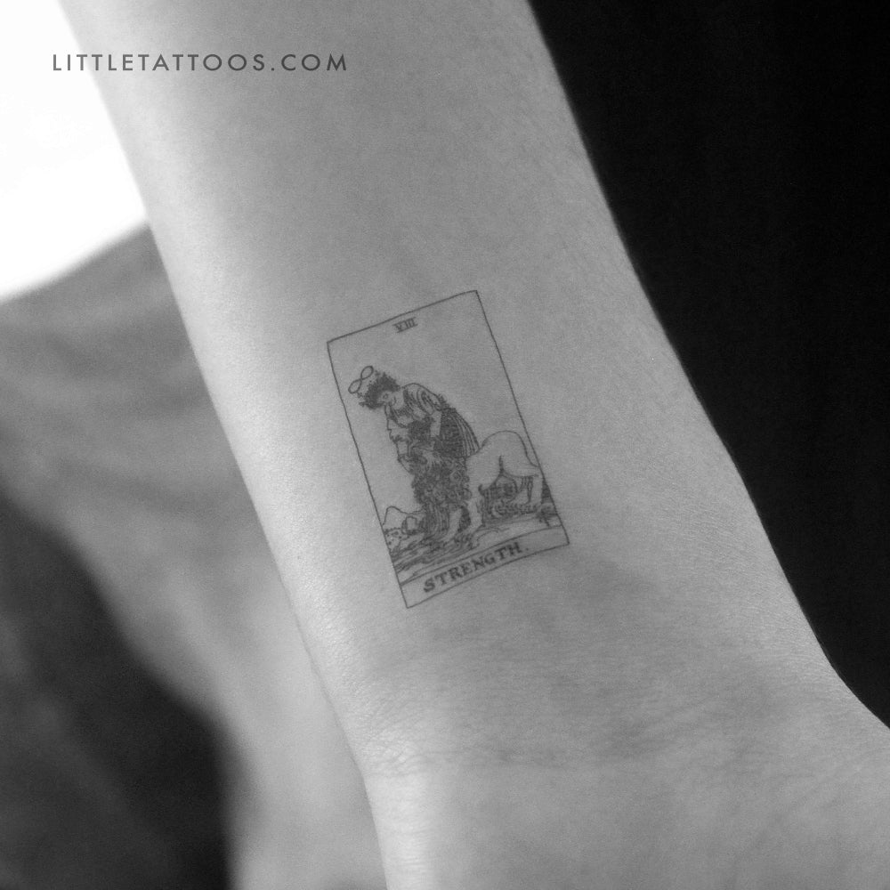 Tatuaje temporal de la carta del Tarot "Pequeña Fuerza" (juego de 3)