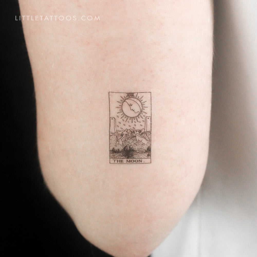 Tatuaje temporal de la carta del Tarot de la Luna (juego de 3)