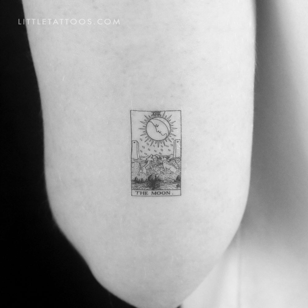 Tatuaje temporal de la carta del Tarot de la Luna (juego de 3)