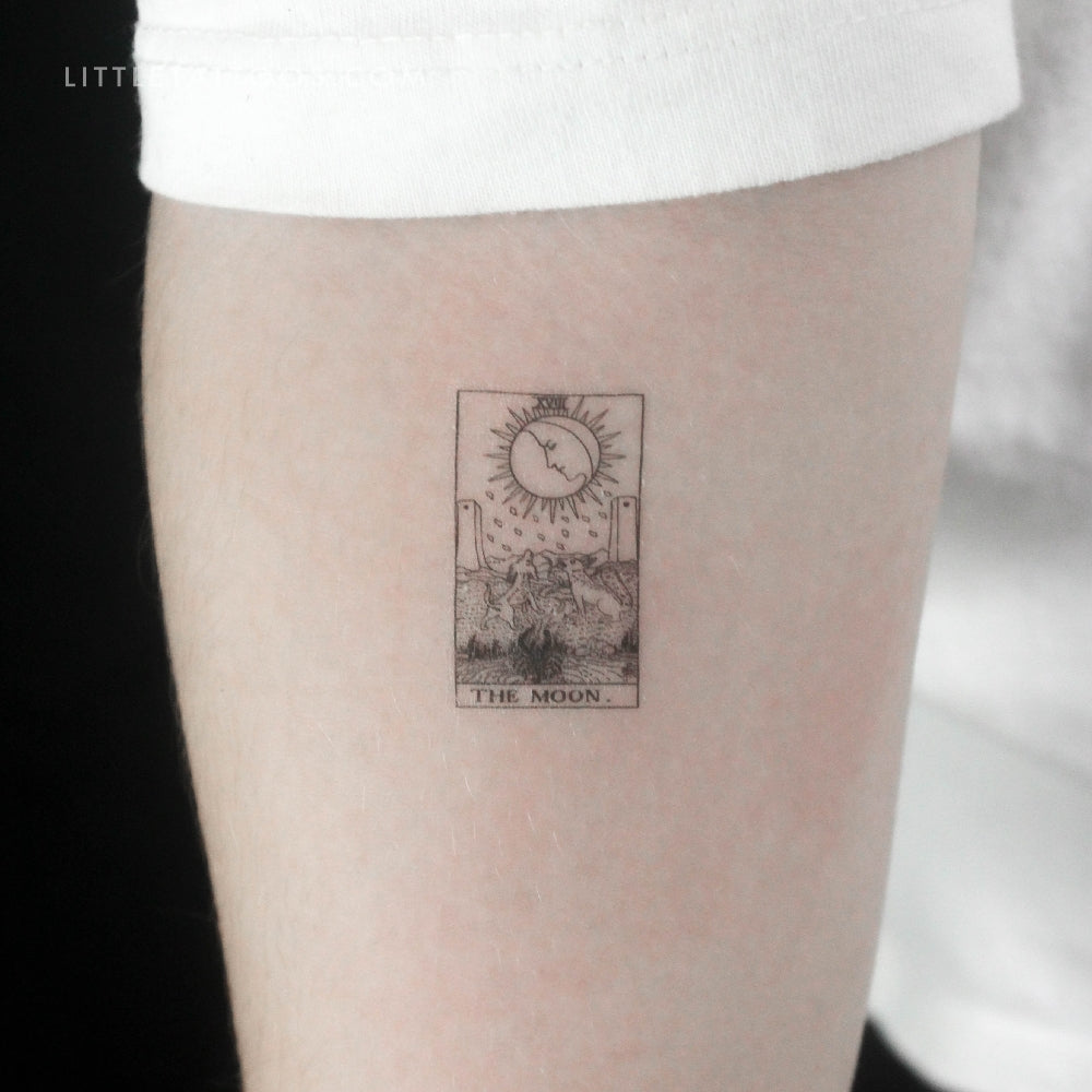 Tatuaje temporal de la carta del Tarot de la Luna (juego de 3)