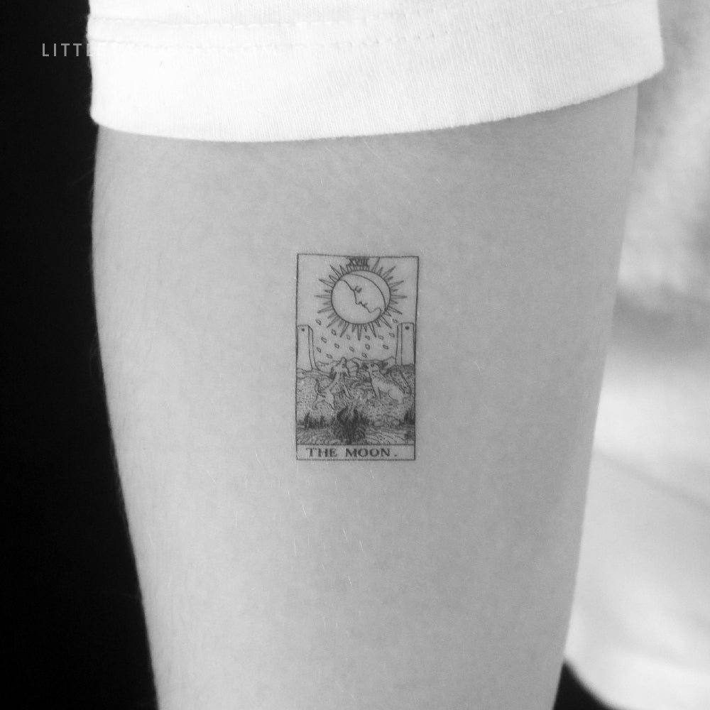 Tatuaje temporal de la carta del Tarot de la Luna (juego de 3)
