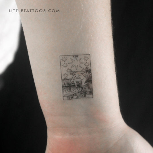 Tatuaje temporal de la carta del Tarot Little The Star (juego de 3)
