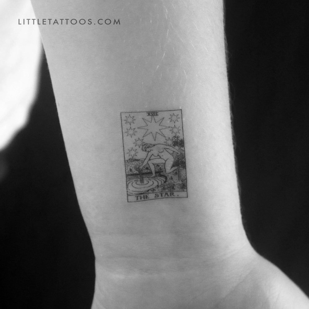 Tatuaje temporal de la carta del Tarot Little The Star (juego de 3)