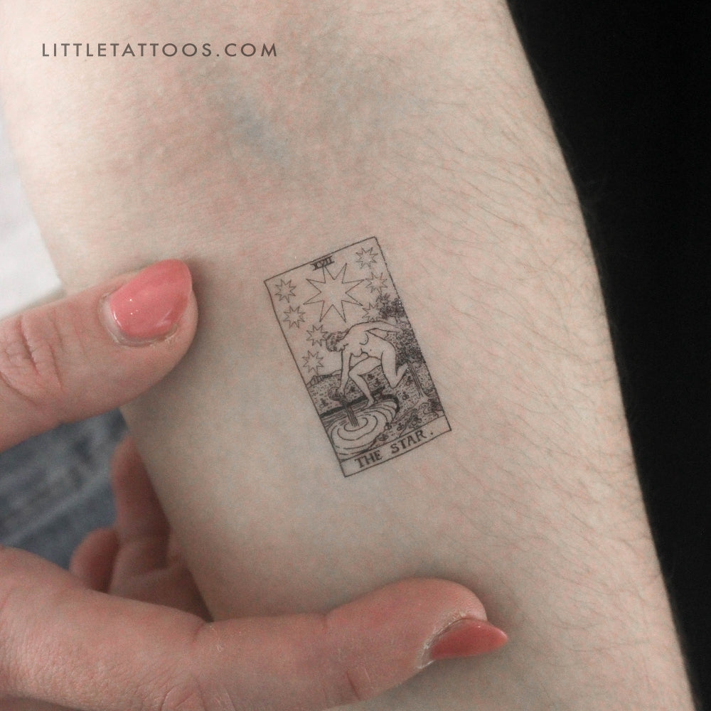 Tatuaje temporal de la carta del Tarot Little The Star (juego de 3)