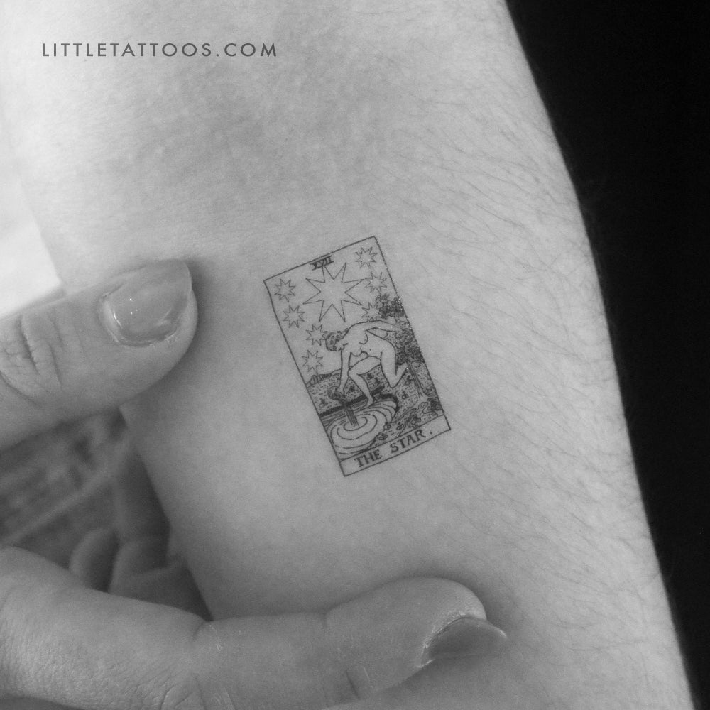 Tatuaje temporal de la carta del Tarot Little The Star (juego de 3)