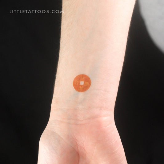 Feng Shui Coin Temporary Tattoo - Set of 3