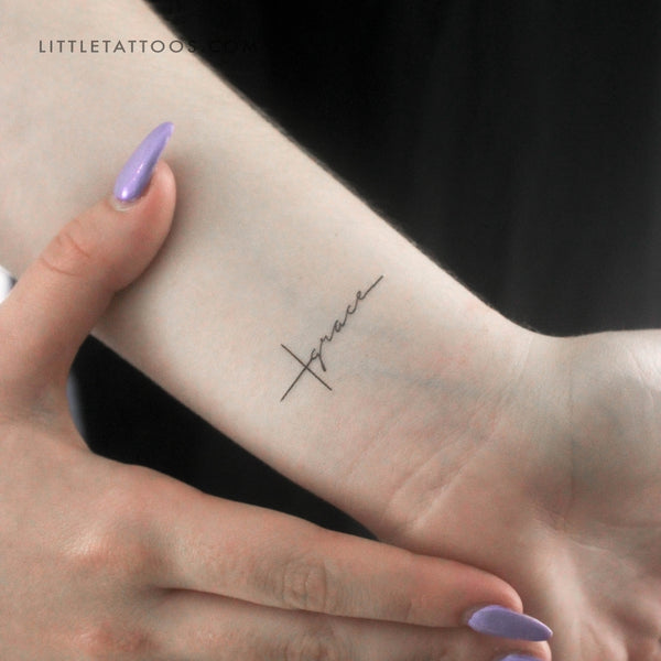 Grace Cross Temporary Tattoo - Set of 3