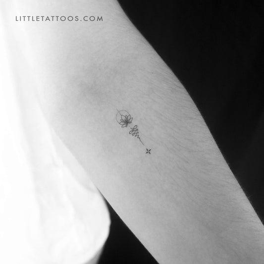Lotus Unalome Ornament Temporary Tattoo - Set of 3