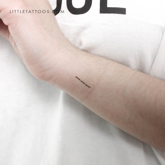 Small 111 Vertical Temporary Tattoo - Set of 3