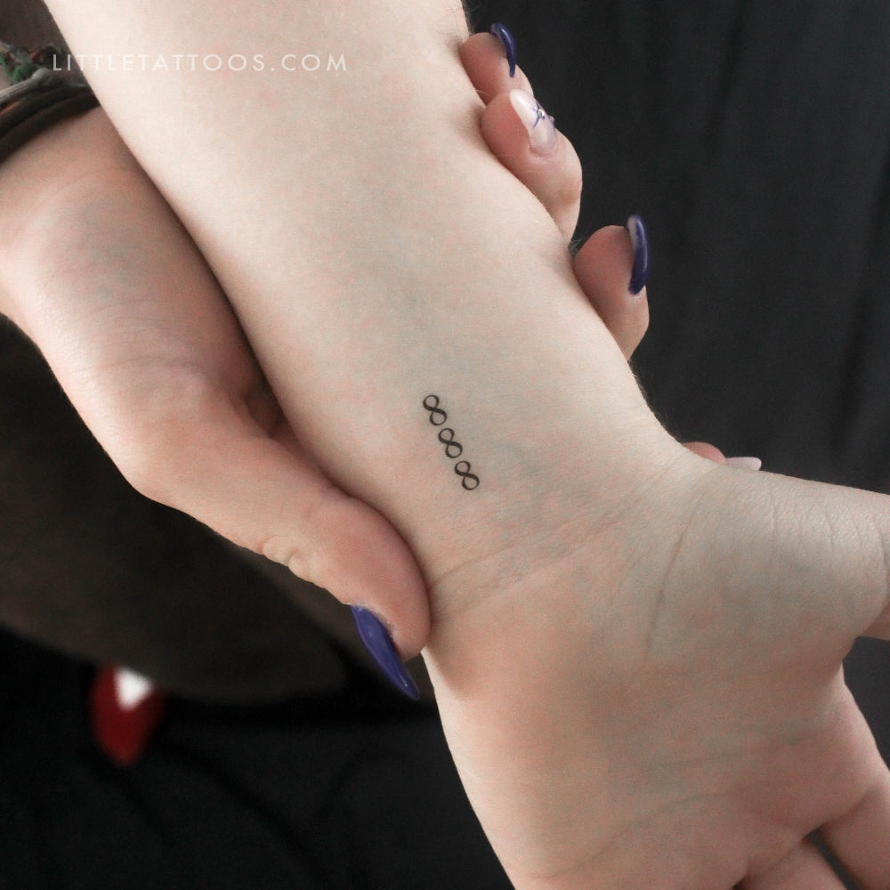 Small 888 Vertical Temporary Tattoo - Set of 3