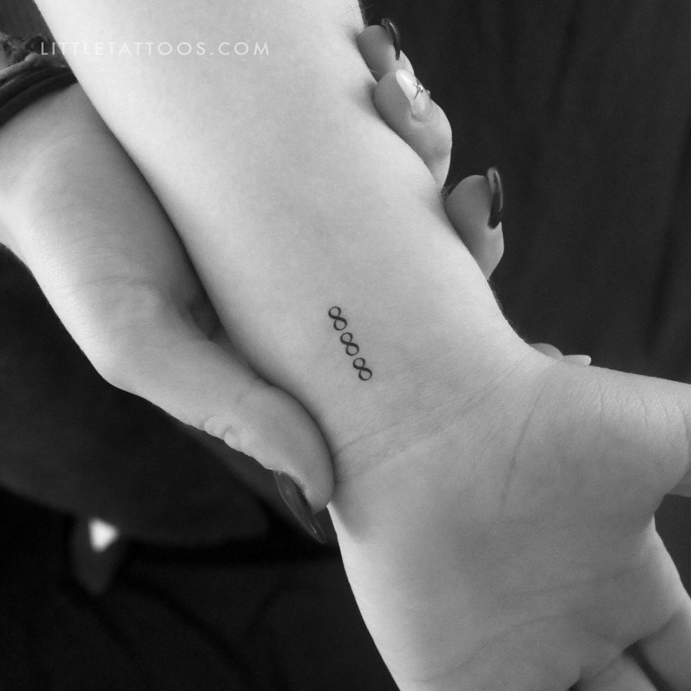 Small 888 Vertical Temporary Tattoo - Set of 3
