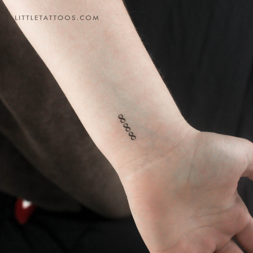 Small 888 Vertical Temporary Tattoo - Set of 3
