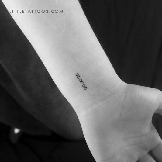 Small 888 Vertical Temporary Tattoo - Set of 3
