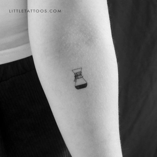 Tatuaje temporal pequeño de cafetera Chemex (juego de 3)