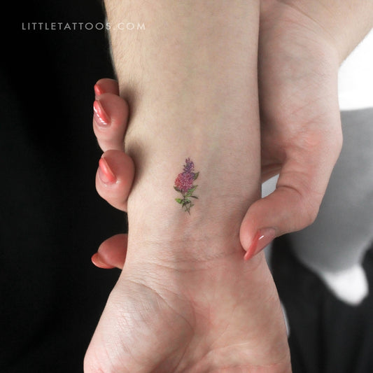 Small Lilac Temporary Tattoo - Set of 3