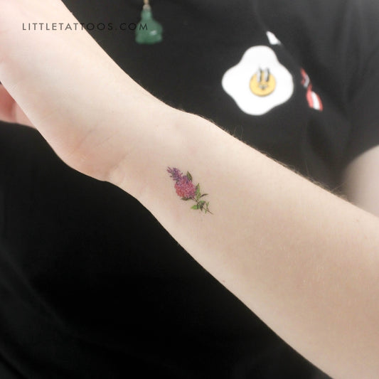 Small Lilac Temporary Tattoo - Set of 3