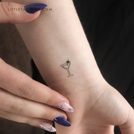 Tatuaje temporal de cóctel Little Martini (juego de 3)