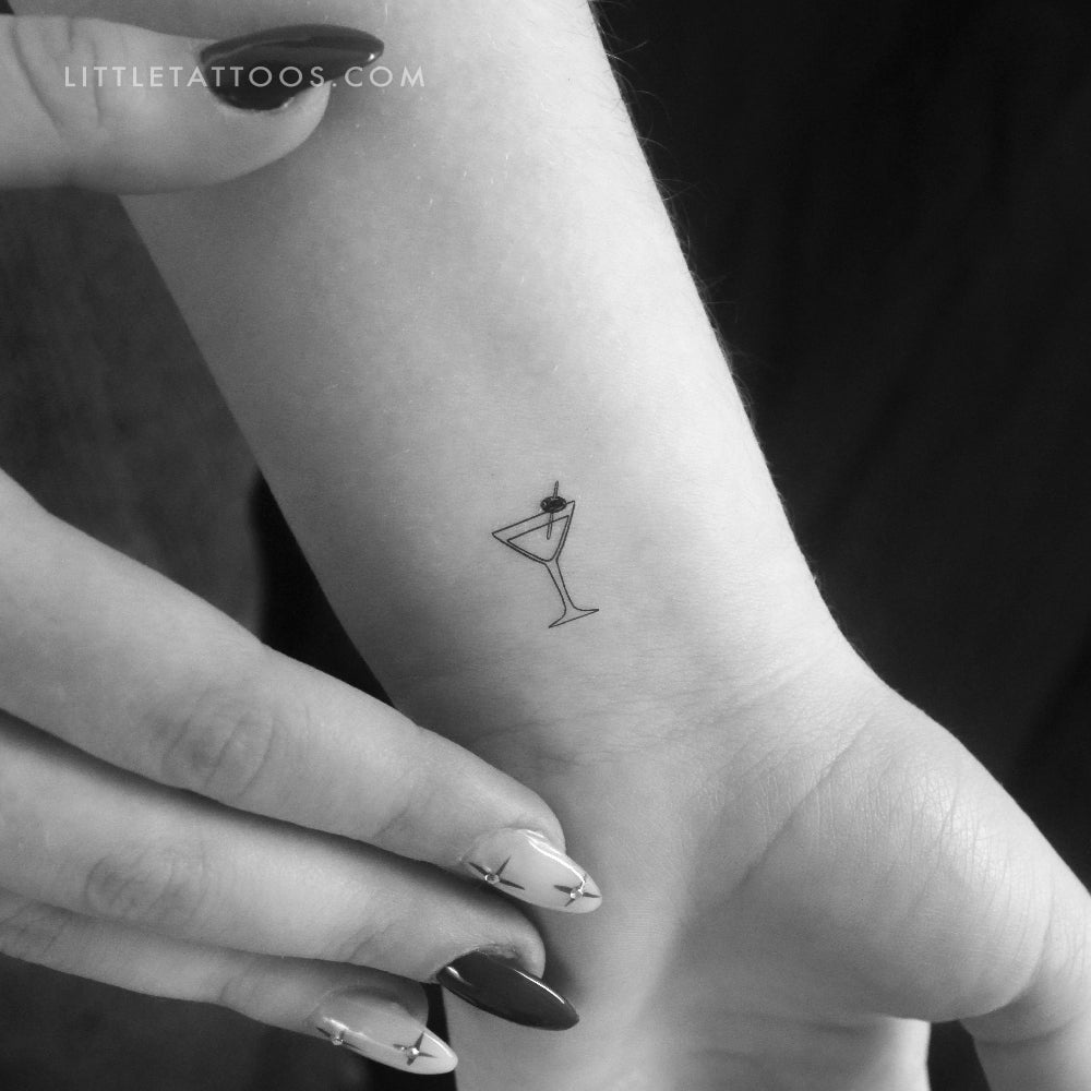 Tatuaje temporal de cóctel Little Martini (juego de 3)