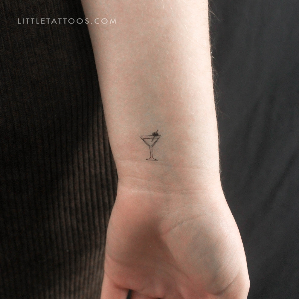 Tatuaje temporal de cóctel Little Martini (juego de 3)