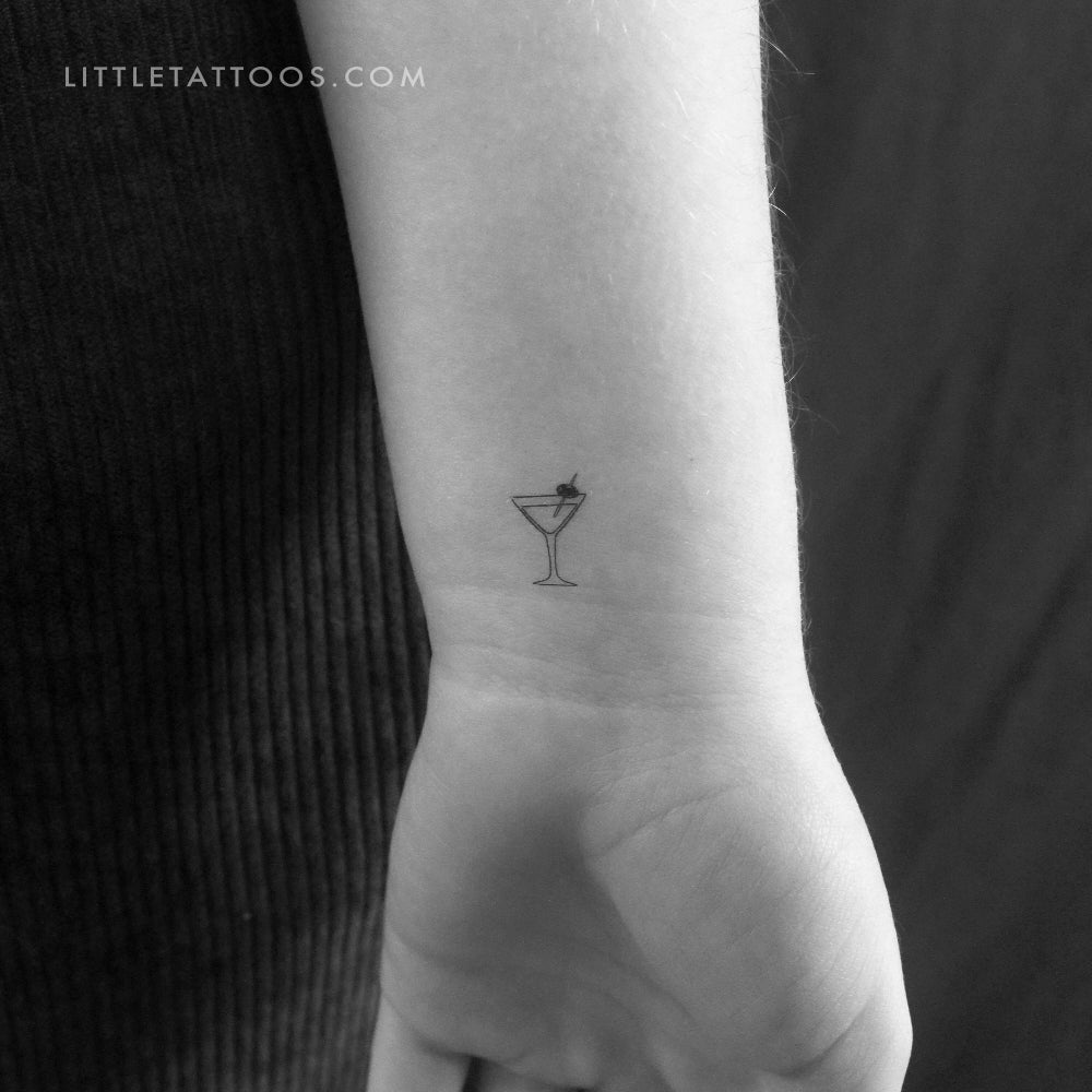 Tatuaje temporal de cóctel Little Martini (juego de 3)