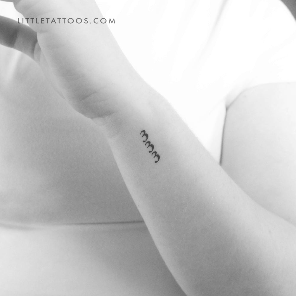 Vertical 333 Temporary Tattoo - Set of 3