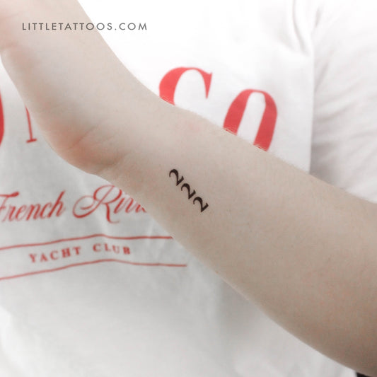 Vertical 222 Temporary Tattoo - Set of 3