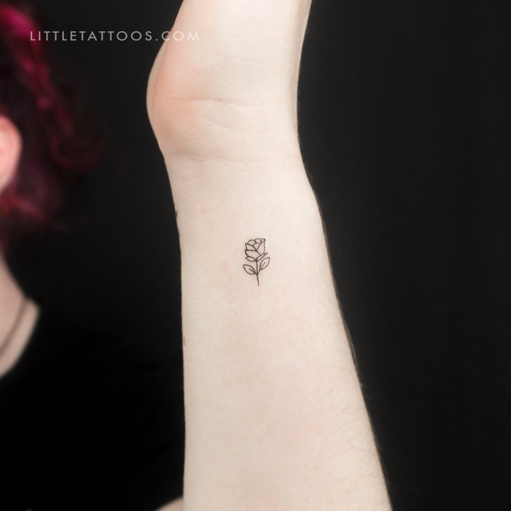 Tatuaje temporal de rosa pequeña - Juego de 3