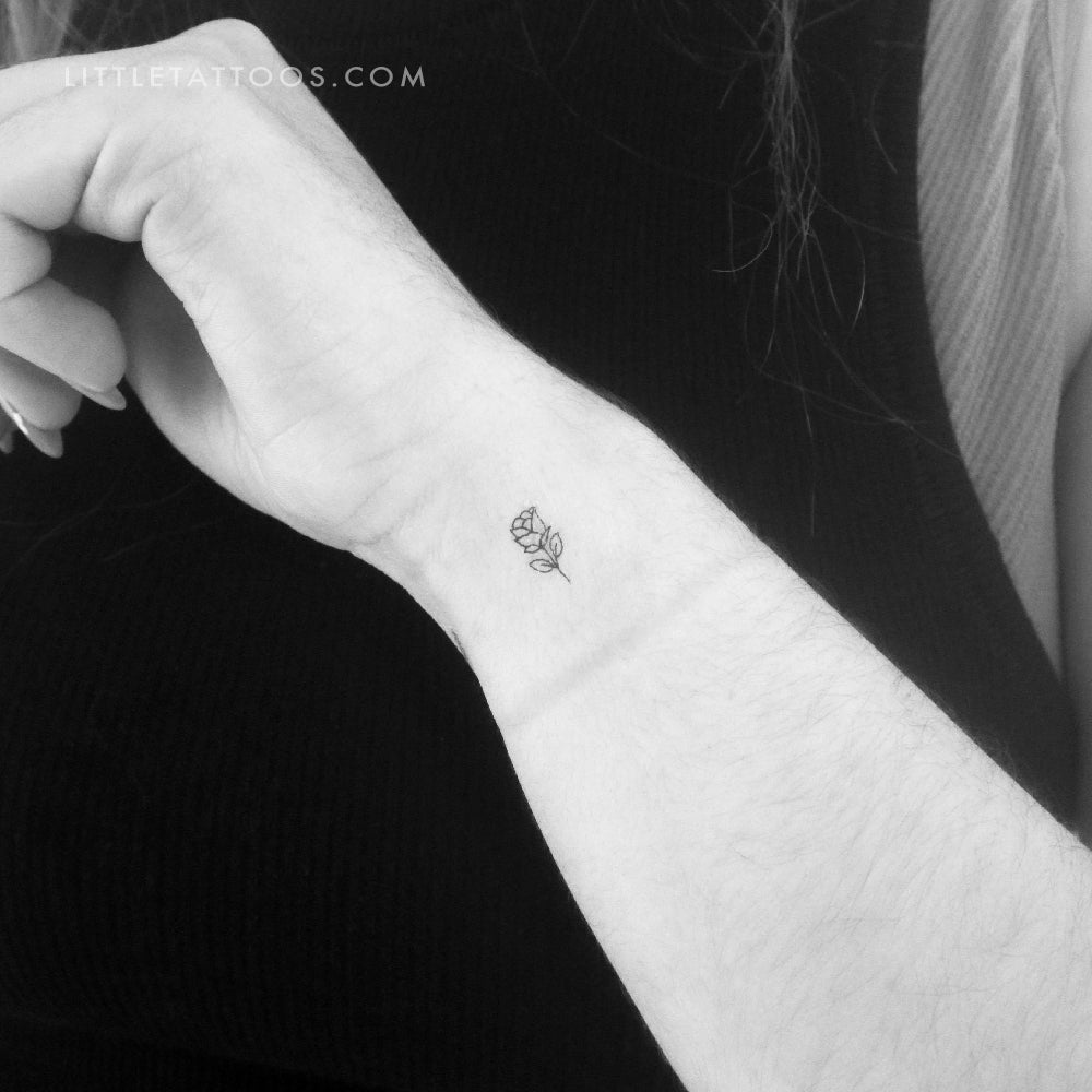 Tatuaje temporal de rosa pequeña - Juego de 3