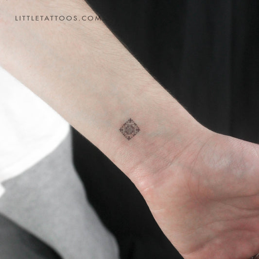 Tiny Portuguese Tile Temporary Tattoo - Set of 3
