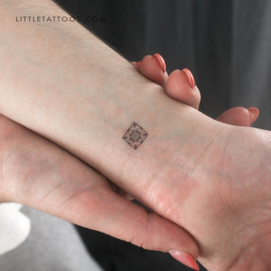 Tiny Portuguese Tile Temporary Tattoo - Set of 3