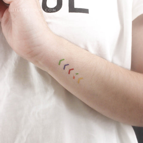 One Direction Mic Color Arrows Temporary Tattoo - Set of 3