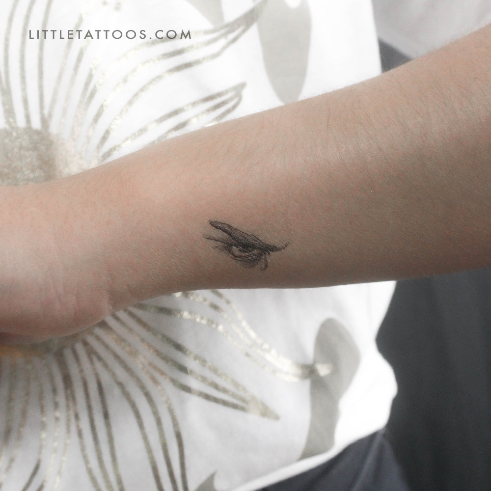 Tatuaje temporal de un pequeño ángel caído llorando (juego de 3)