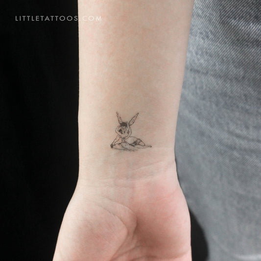 Tatuaje temporal "Pequeña Psique Revivida por el Beso de Cupido" (juego de 3)