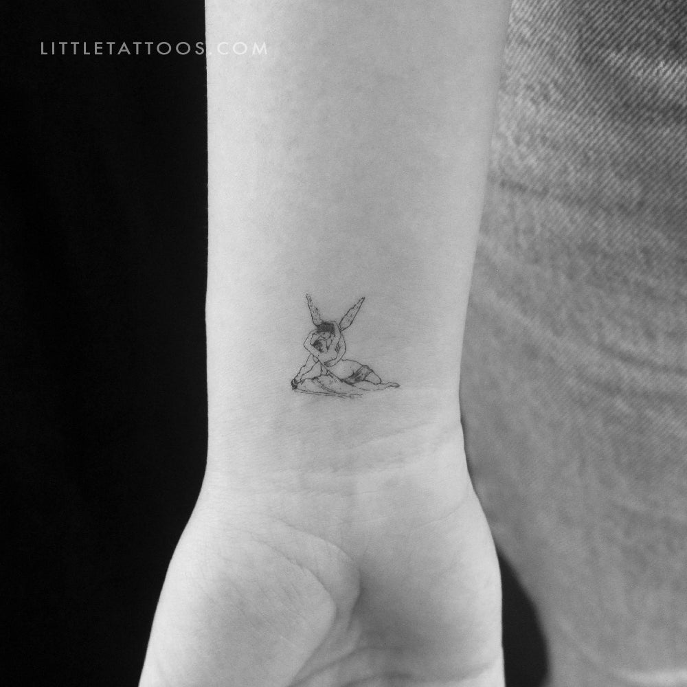 Small Psyche Revived By Cupid's Kiss Temporary Tattoo - Set of 3