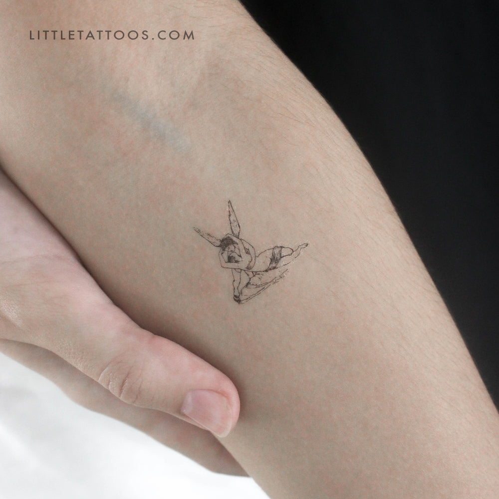 Small Psyche Revived By Cupid's Kiss Temporary Tattoo - Set of 3
