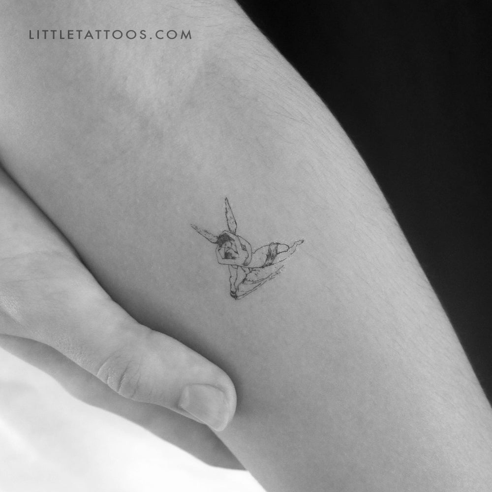 Small Psyche Revived By Cupid's Kiss Temporary Tattoo - Set of 3
