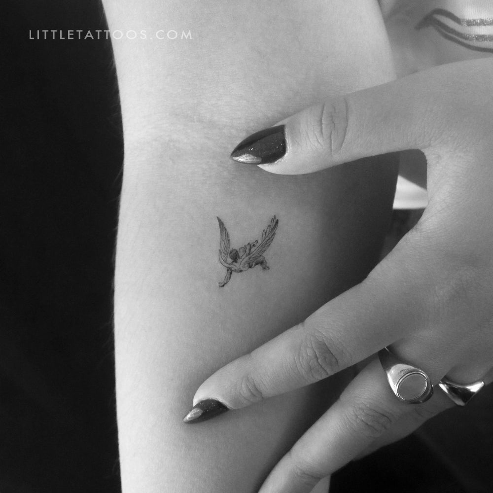 Small Falling Angel Temporary Tattoo - Set of 3