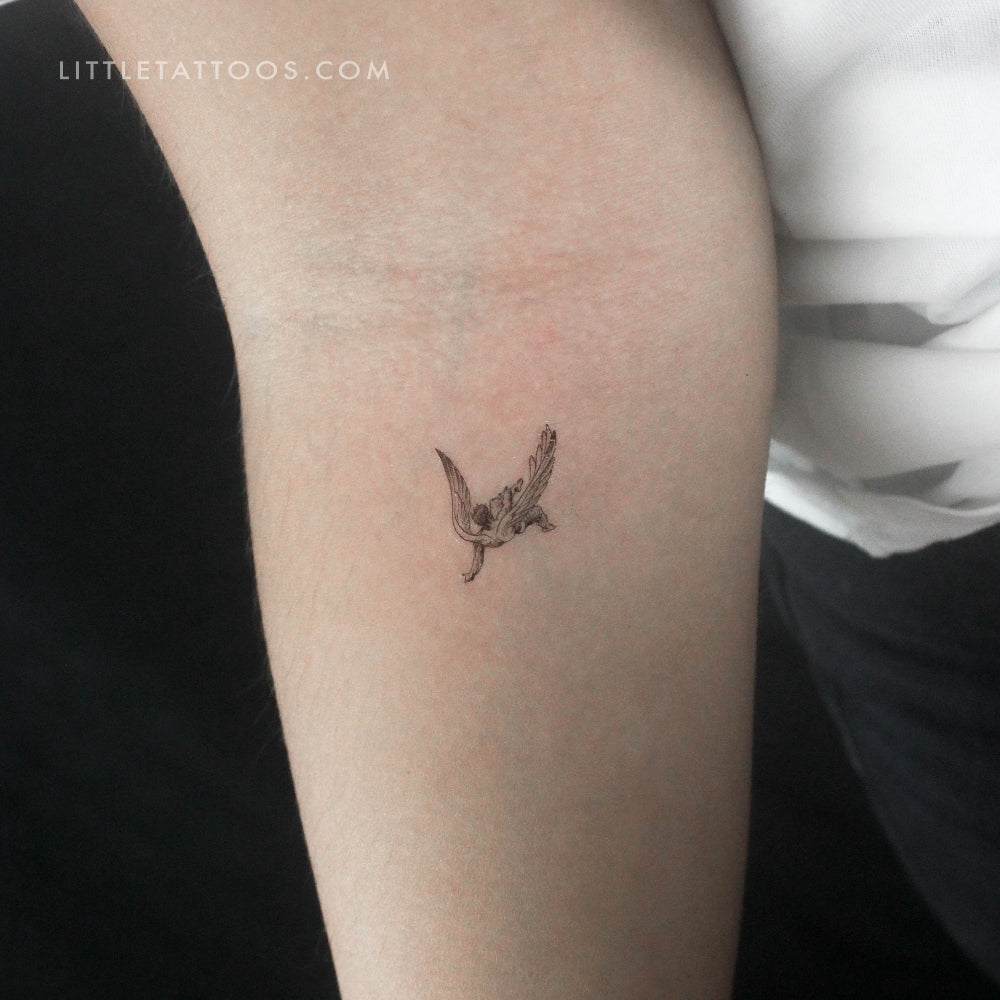 Small Falling Angel Temporary Tattoo - Set of 3