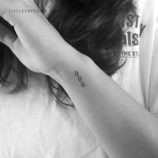 Small 000 Vertical Temporary Tattoo - Set of 3