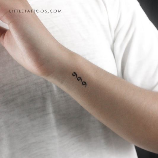Vertical 999 Temporary Tattoo - Set of 3