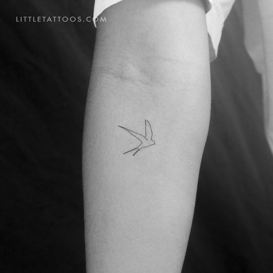 Tatuaje temporal de golondrina de línea continua - Juego de 3