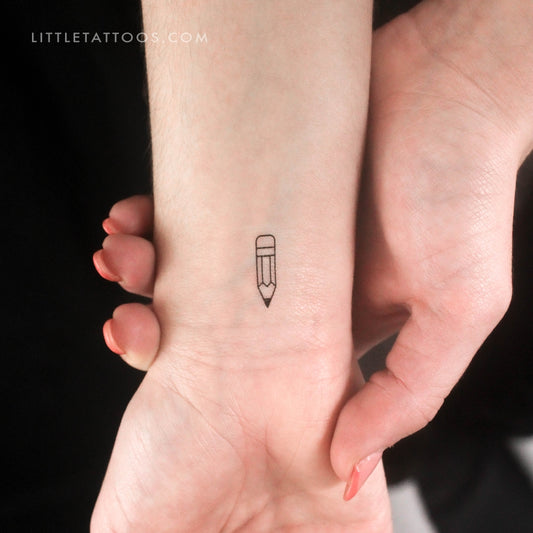 Tiny Pencil Temporary Tattoo - Set of 3