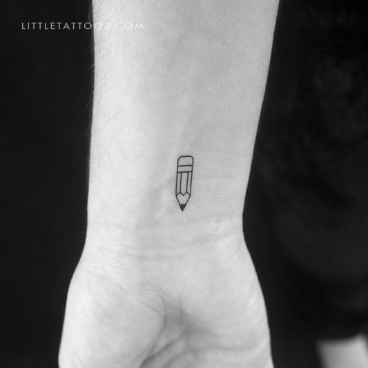 Tiny Pencil Temporary Tattoo - Set of 3