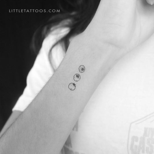 Tatuaje temporal de tres arándanos (juego de 3)