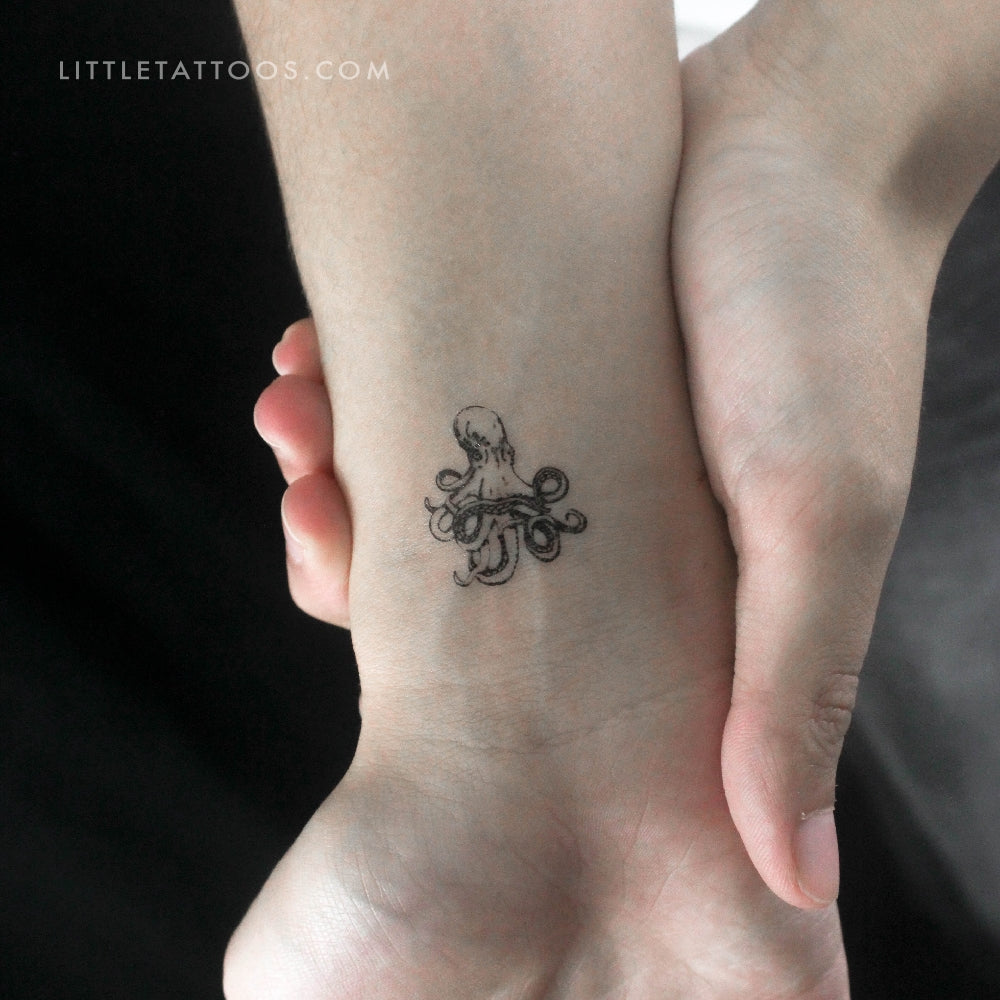 Small Octopus Temporary Tattoo - Set of 3